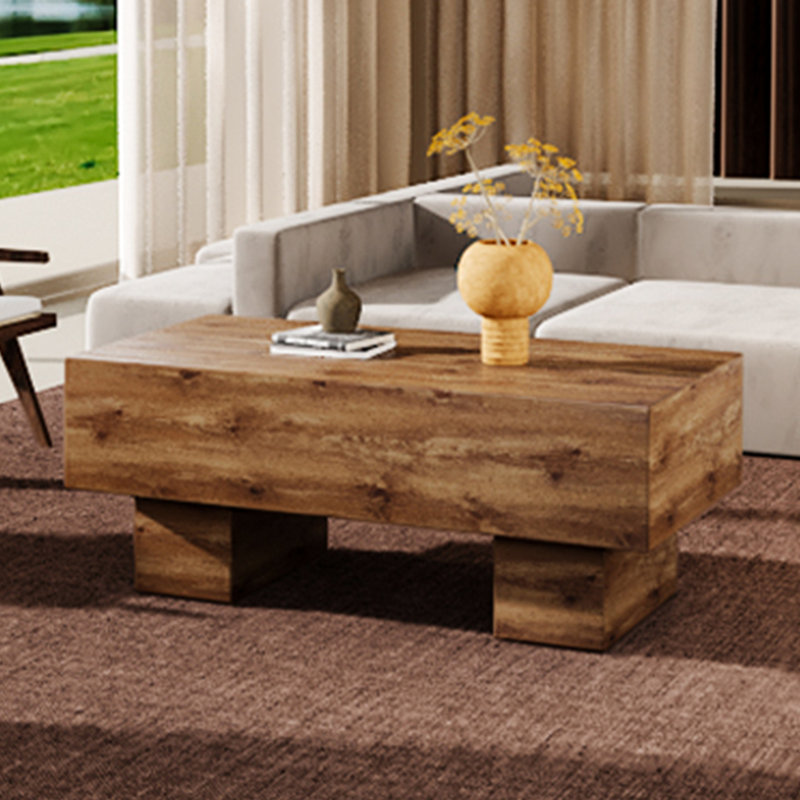 Table basse moderne de forme rectangulaire avec matériau et style