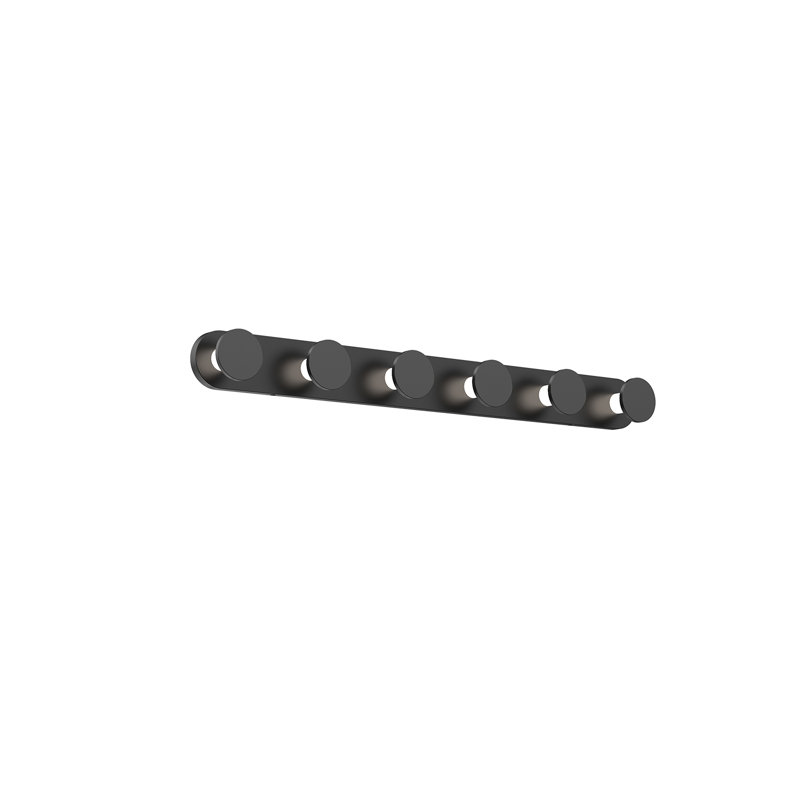 Edna 6 - Light LED Bath Bar, Black
