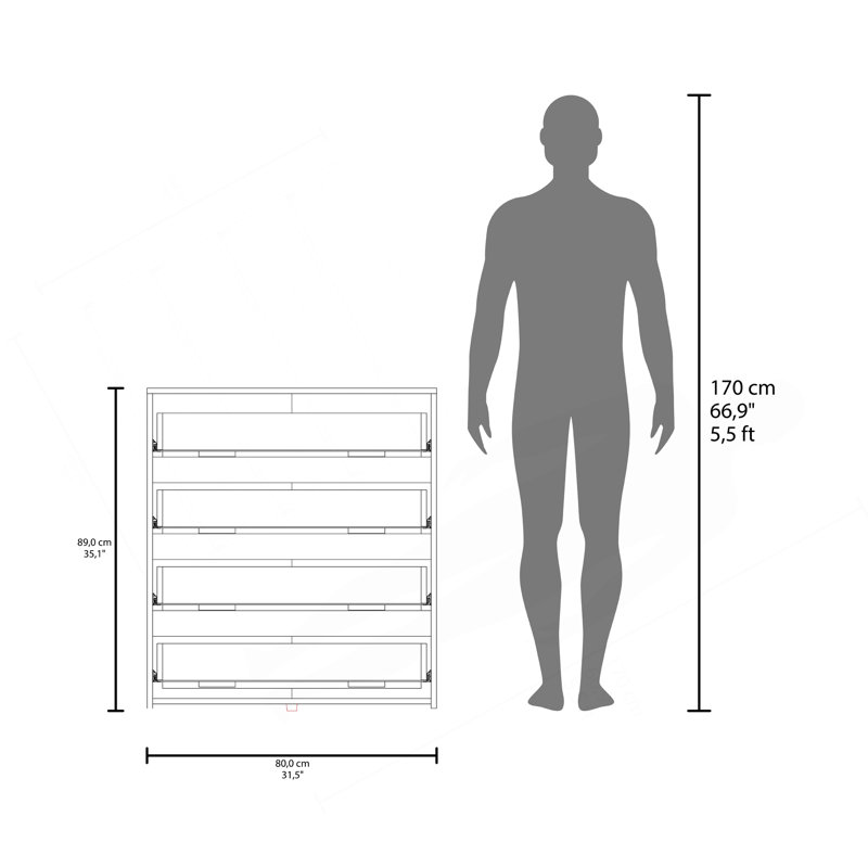 Ensemble de 2 commodes en wengé Arcadia - Mobilier de rangement moderne pour chambre à coucher, Wenge