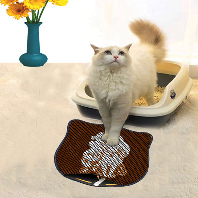 Durable Cat Litter Mat, 15.7 x 19.7 inches | 50% PVC / 50% Polyester, Machine Washable & Vacuum Friendly | Perfect for Easy Cleanup, Non-Slip Design to Keep Your Home Clean & Fresh, Ideal for Pet Owners