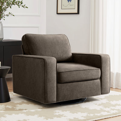 36.2" Wide Upholstered Swivel Accent Armchair