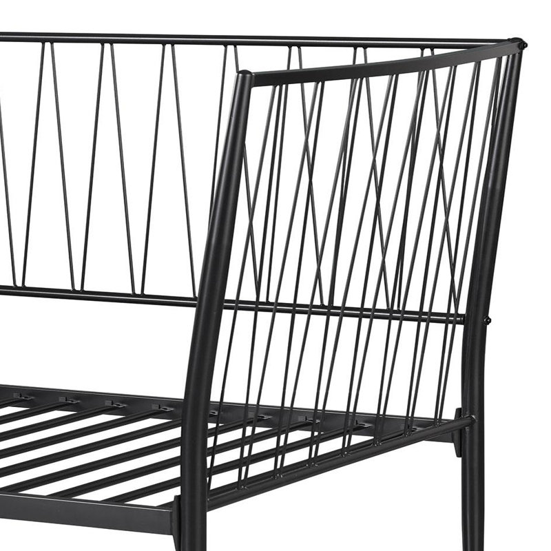 Metal Twin Daybed Bed Frame Matte Black