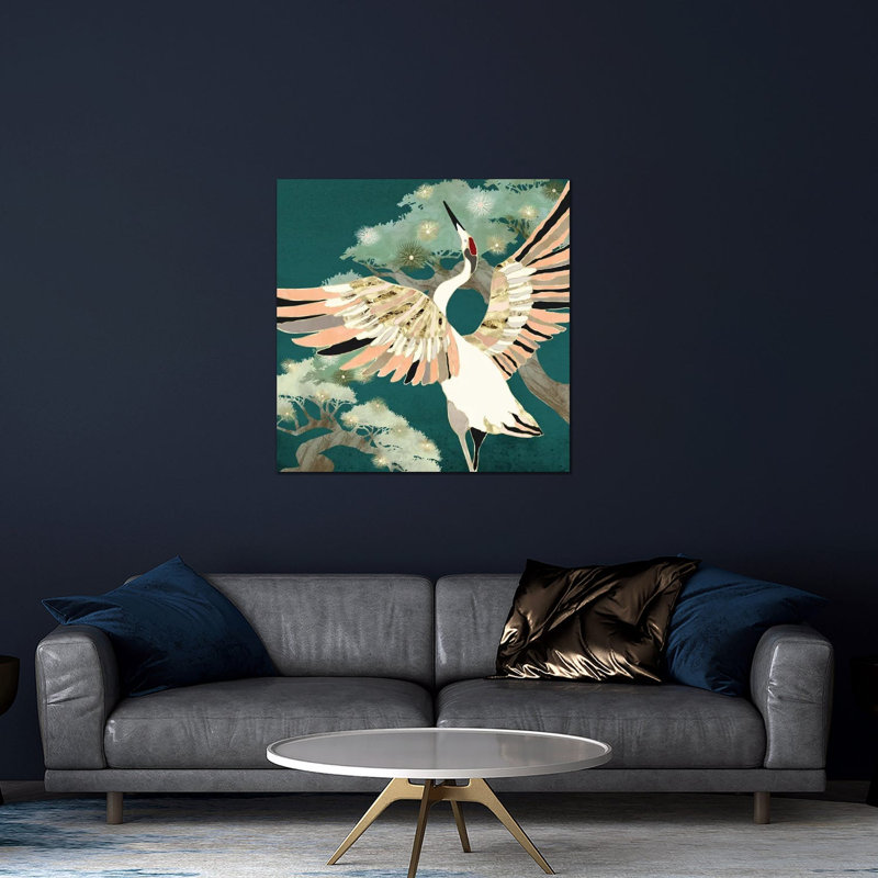 Golden Crane par Spaceagon Designs - impression non encadrée, H 36 po x l 36 po x P 0,25 po