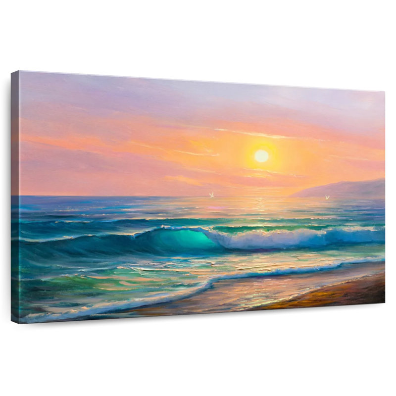 Alvord, soleil sur la mer, peinture, H 34 po x l 51 po