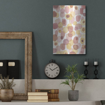  'Toggle Pink Yellow' by Cheryl Warrick Metal Wall Art, 12" x 16"