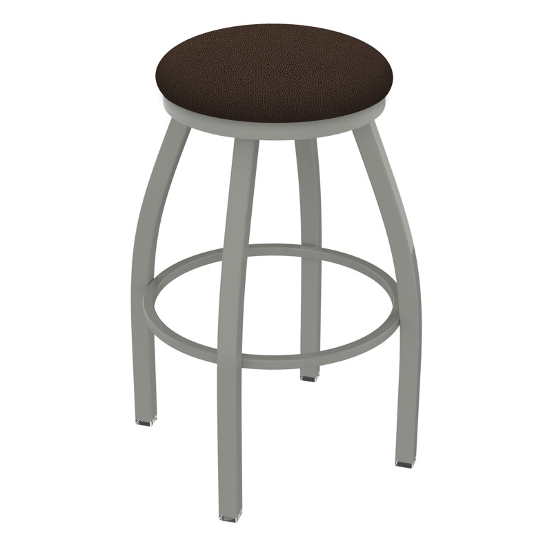 Tabouret pivotant Cragin XL802, Nickel anodisé, Vinyle - café règne, Tabouret de bar (siège d’une hauteur de 30 po)
