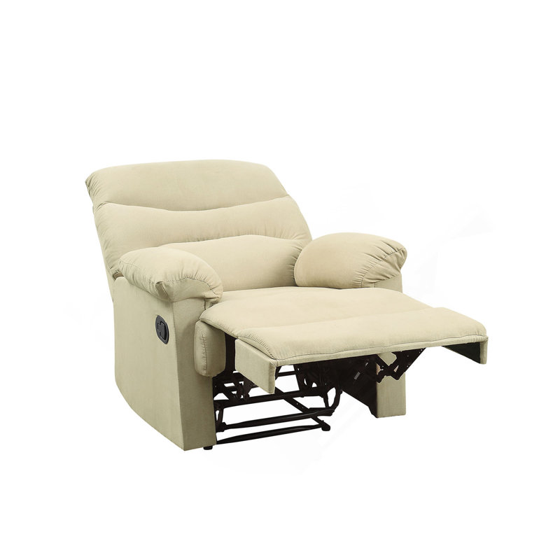 Fauteuil inclinable beige avec accoudoirs coussinés, Beige clair