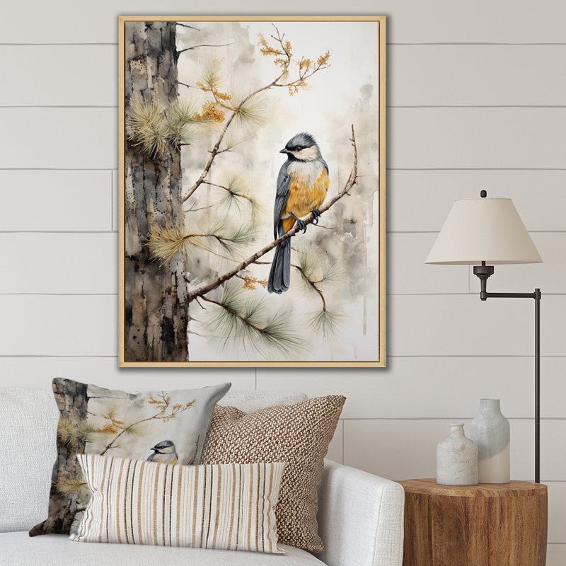 Forêt, gardiens du minimalisme I - animaux, impressions d'art mural, H 32 po x l 24 po x P 1 po, Cadre naturel flottant