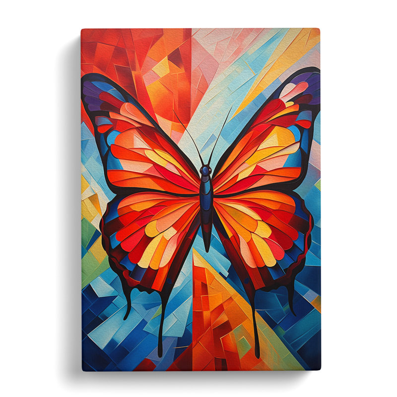 Butterfly Cubism - Wrapped Canvas, 76cm H x 50cm W x 3cm D