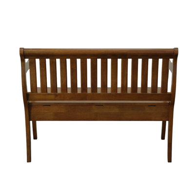 42" Dark Brown Solid Wood Storage Bench With Flip Top