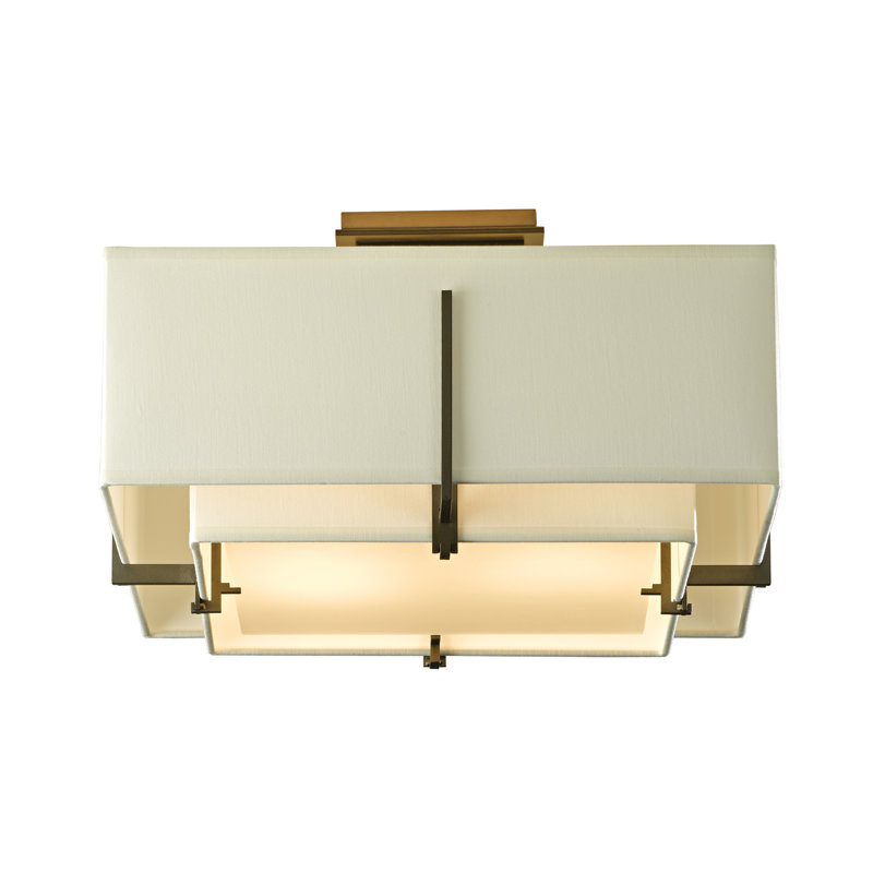 Exos 2 - Light Semi Flush Mount, Natural Anna, Dark Smoke