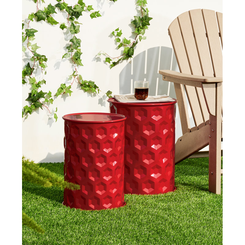 Tabouret de jardin en métal Loiret, Rouge