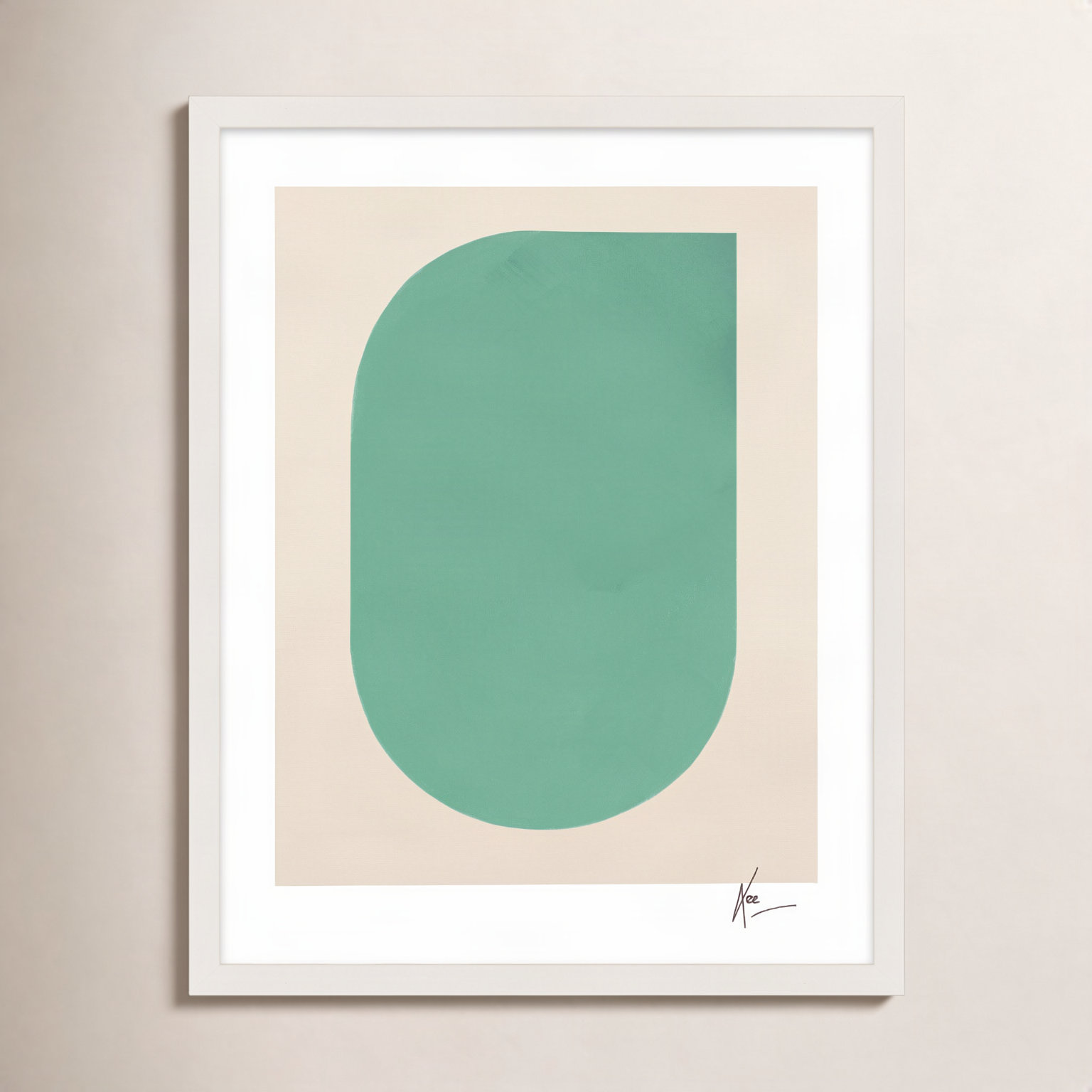 Keyhole "Keyhole 5" Painting by Lee Lessem, 20" H x 16" W x 1.25" D, White Framed