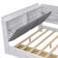 Lit moderne, lit plateforme en bois avec tête de lit, tablettes et 2 tiroirs