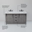 Ensemble de meuble-lavabo double l 60 po x P 22 po avec robinet Marsyas-87289822-87289823