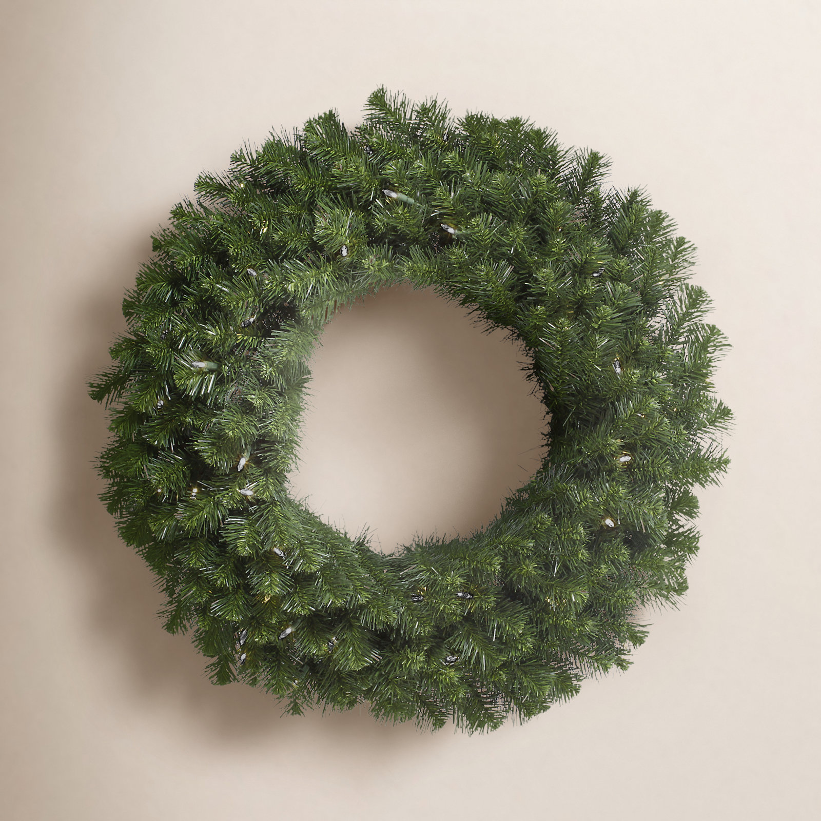 Alanny 72" Pre-Lit Mixed Christmas Wreath, 48" x 48"