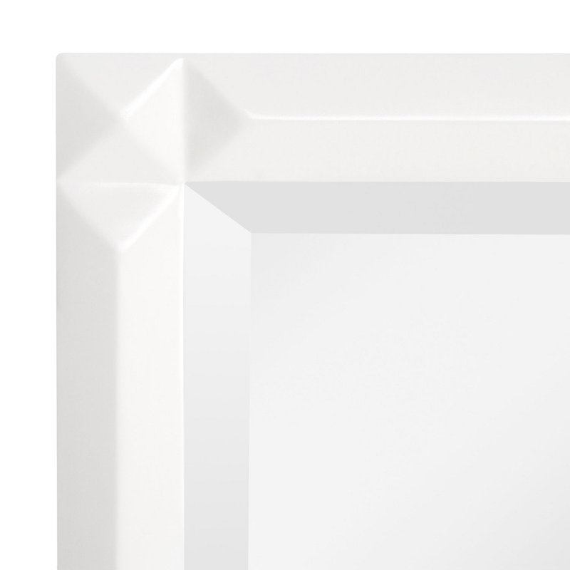 Holmesdale 36" x 34" Modern Rectangular Mahogany Framed Bathroom Wall Mirror, Bright White