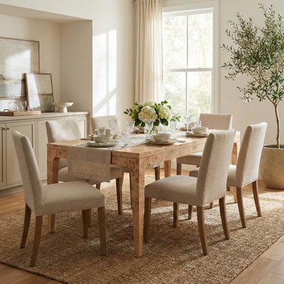 Janniyah Solid Wood Base Dining Table