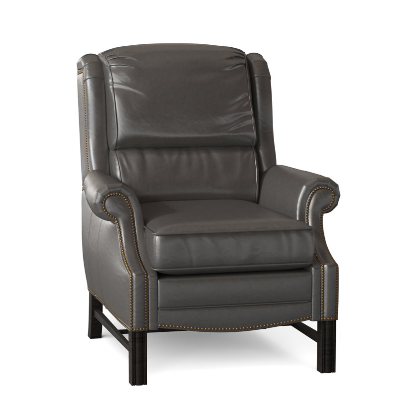 Alta Recliner, Outsider Raven Genuine Leather, Cobblestone, #9 French Natural