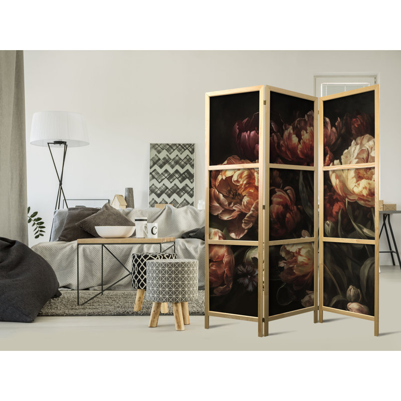 171cm H Solid Wood Folding Room Divider, 171cm H x 135cm W x 1.2cm D, 3