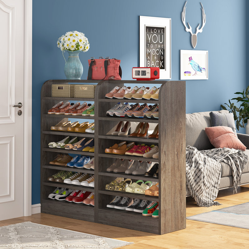 24 Pair Shoe Rack, Grey