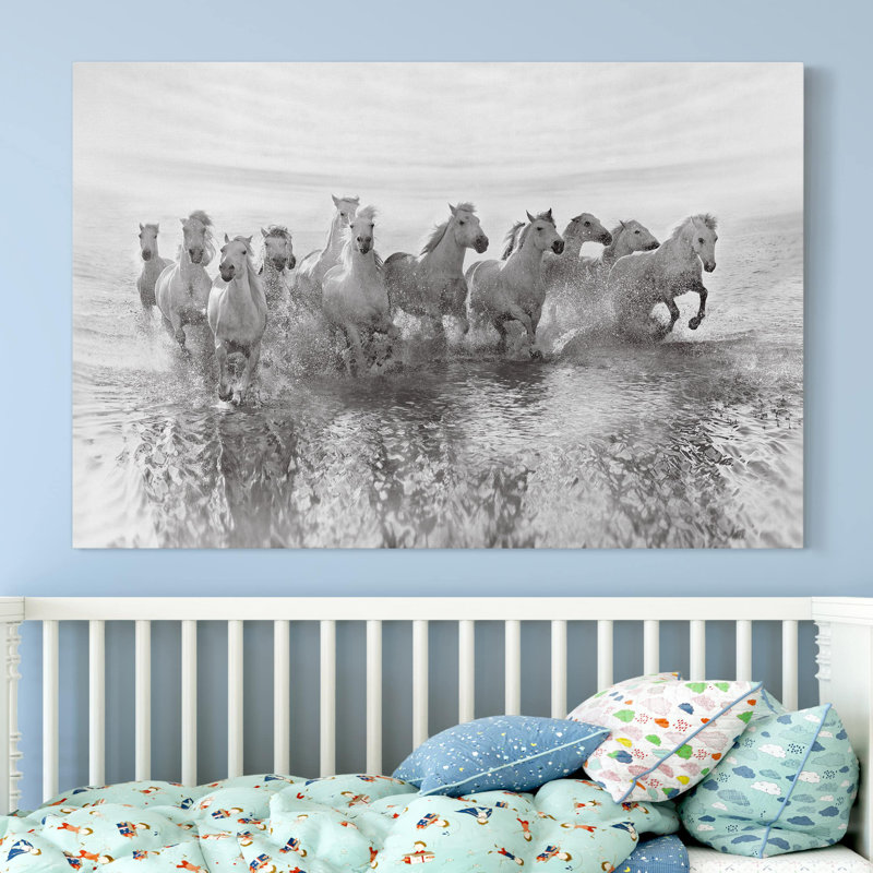 Weiße Pferde Im Meer White Horses In The Sea by Not An Artist - Wrapped Canvas Print, Wrapped Canvas, 51cm H x 76cm W