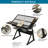 Adjustable Drafting Table, Hand Crank Tempered Glass Top With Storage, Includes Drafting Chair, For Drawing, Printing, Study, Home Office-35817407