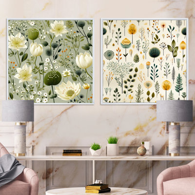 Thornaby - Ensemble de 2 collages carrés floral et botanique