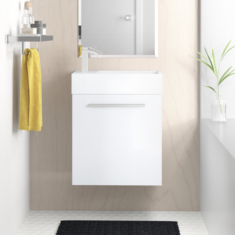 Boutique Single Bathroom Vanity with Cultured Marble Top, White