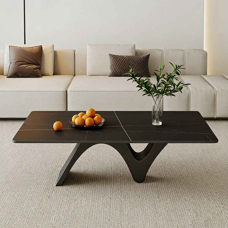 Table basse Modern, Noir, H 15,74 po x L 47,24 po x l 23,62 po, Noir