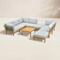 Rosanne 9-Piece Teak Outdoor Modular Conversation Set with Cushions