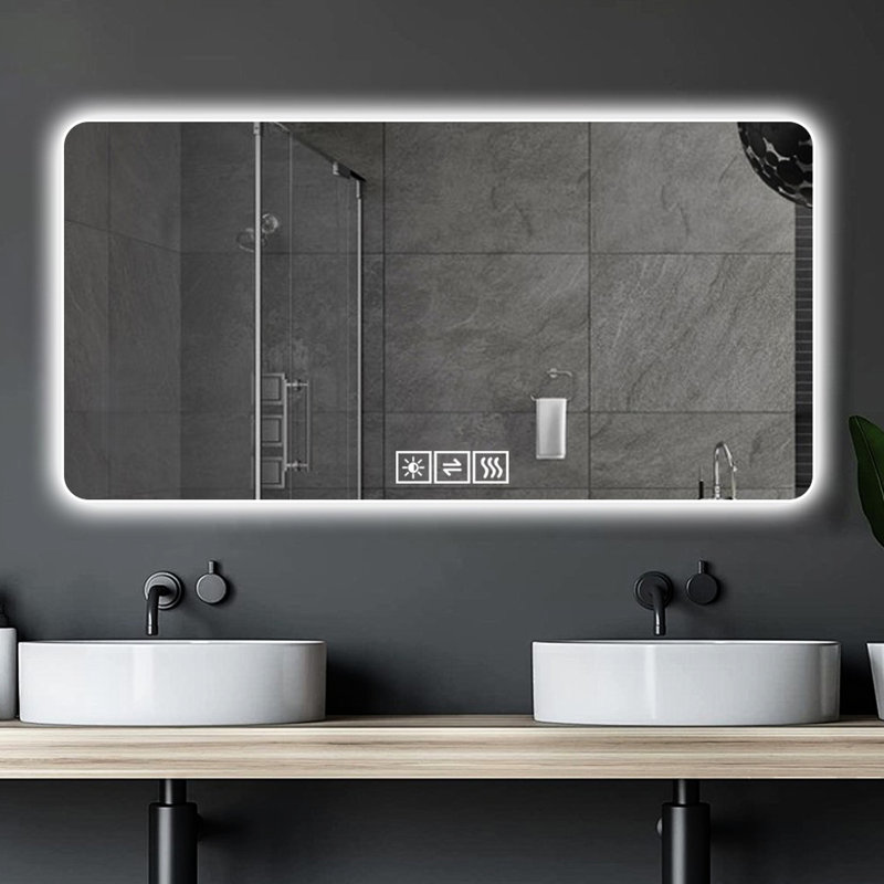 Miroir rétroéclairé à DEL de 28 x 60 po, haute sensibilité à la dissipation de la chaleur