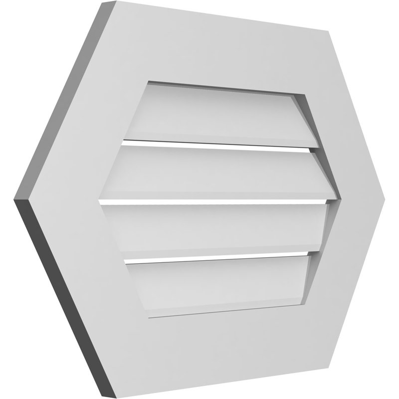 Évent horizontal fonctionnel à pignon en uréthane à surface horizontale Signature, H 18 po x l 26 po x P 1 po