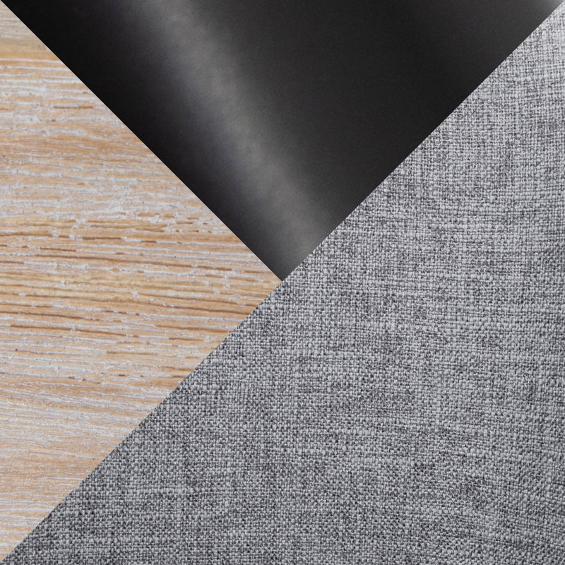 Tabouret de comptoir pivotant de 25,5 po Toriano, Gris, Blanc délavé / noir