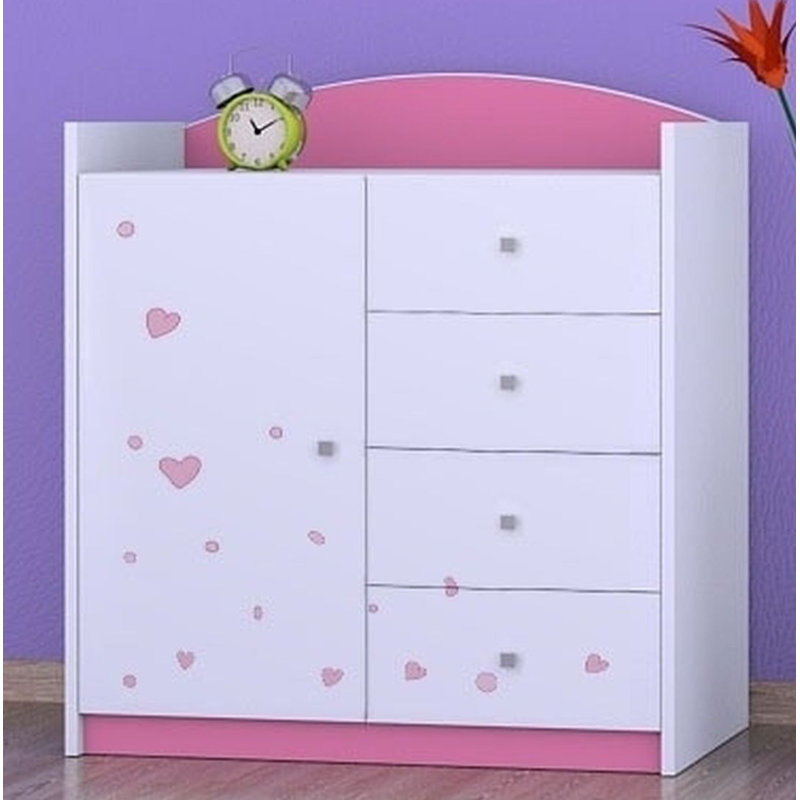 Nicollet Kids 4 - Drawer Combo Dresser, Pink