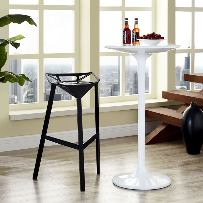 Modway Launch Stacking Bar Stool, Black