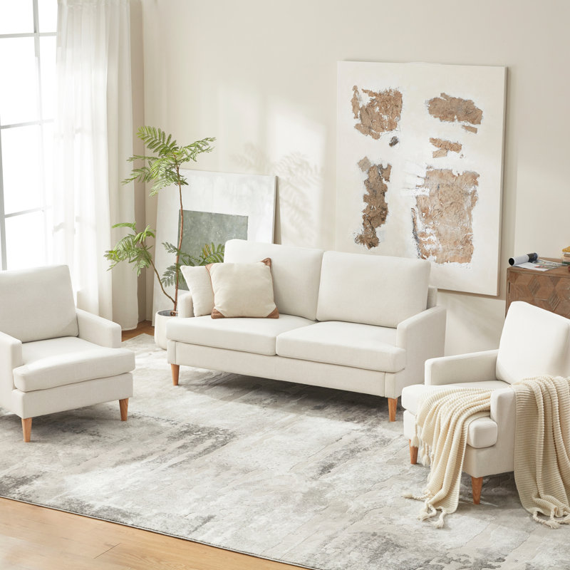 Ensemble de salon rembourré, Beige