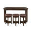 Ensemble de table de bar 4 pièces avec 3 tabourets de bar rembourrés en polyuréthane, table de petit-déjeuner avec 3 tabourets rembourrés Ensemble de table de salle à manger à hauteur de comptoir en bois massif pour le salon, la salle à manger. Espresso -347151091
