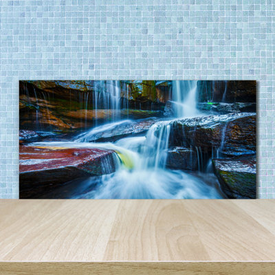 Tropical Waterfall 50cm x 100cm Glass Panel