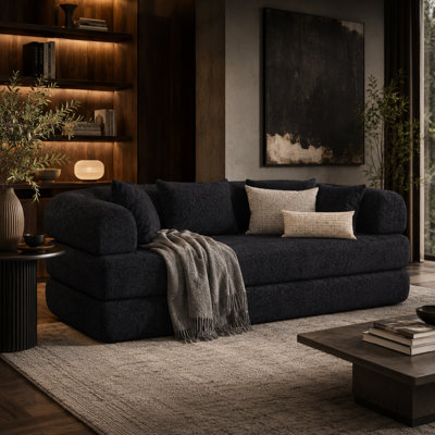 Calivane 78.9'' Convertible Sleeper Sofa with Removable Armrests, Chenille Folding Sofa Bed with Modular Design, 2-Seater Loveseat Couch with 4 Pillows, No Assembly Required