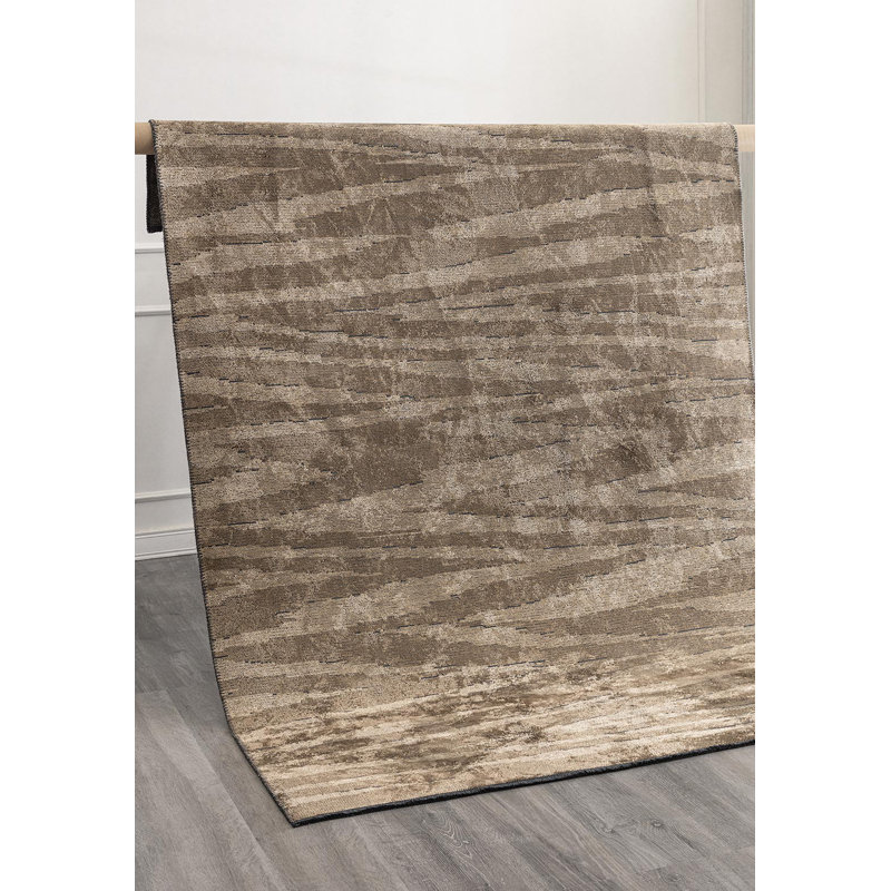 Zebra Chevron Contemporary Area Rug, Rectangle 9'10" x 14'