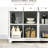 Storage Cabinet With Solid Wood Top - 3 Drawers, Doors, Adjustable Shelf In White For Kitchen Sideboard Countertop,