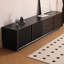 Meuble télé moderne en bois massif noir-1441761567
