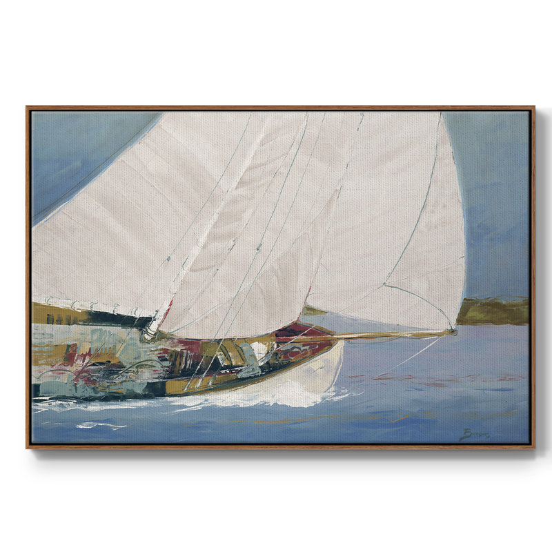 " LAKE SAILING ", Walnut, 37" H x 25" W x 2"D