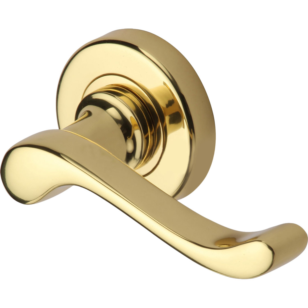 Heritage Brass Heritage Door Handle Lever Latch on Round Rose Bedford Design
