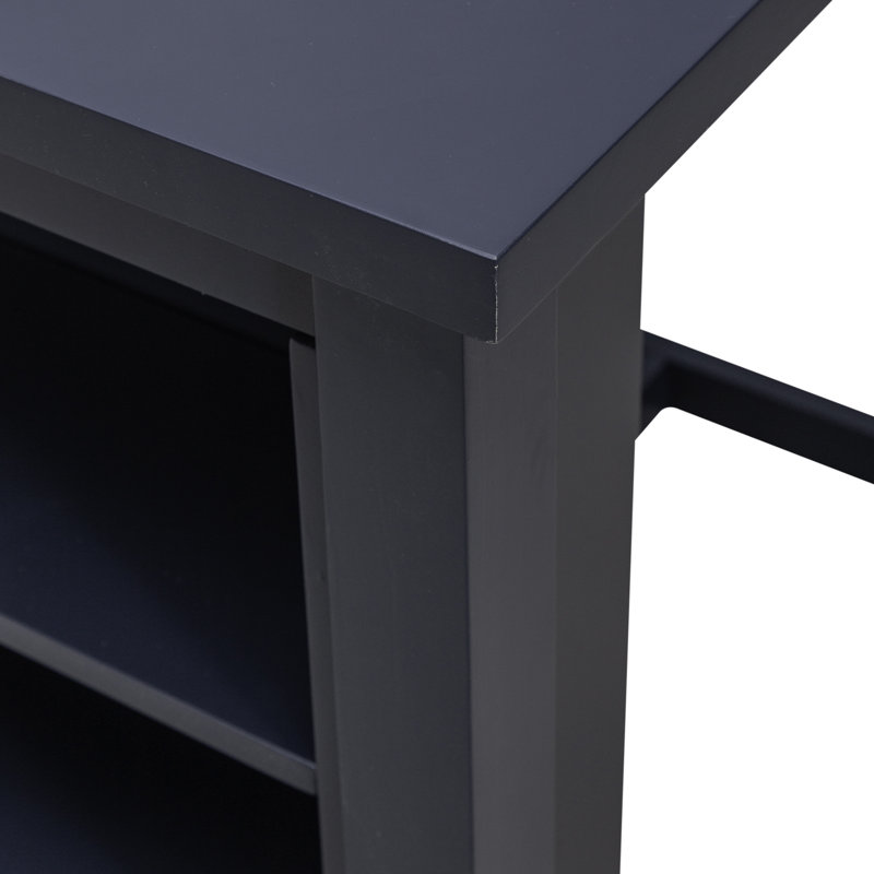 Latour Counter Height Dining Set w/ Upholstered Seats, Navy, 36” H x 60” L x 30” W