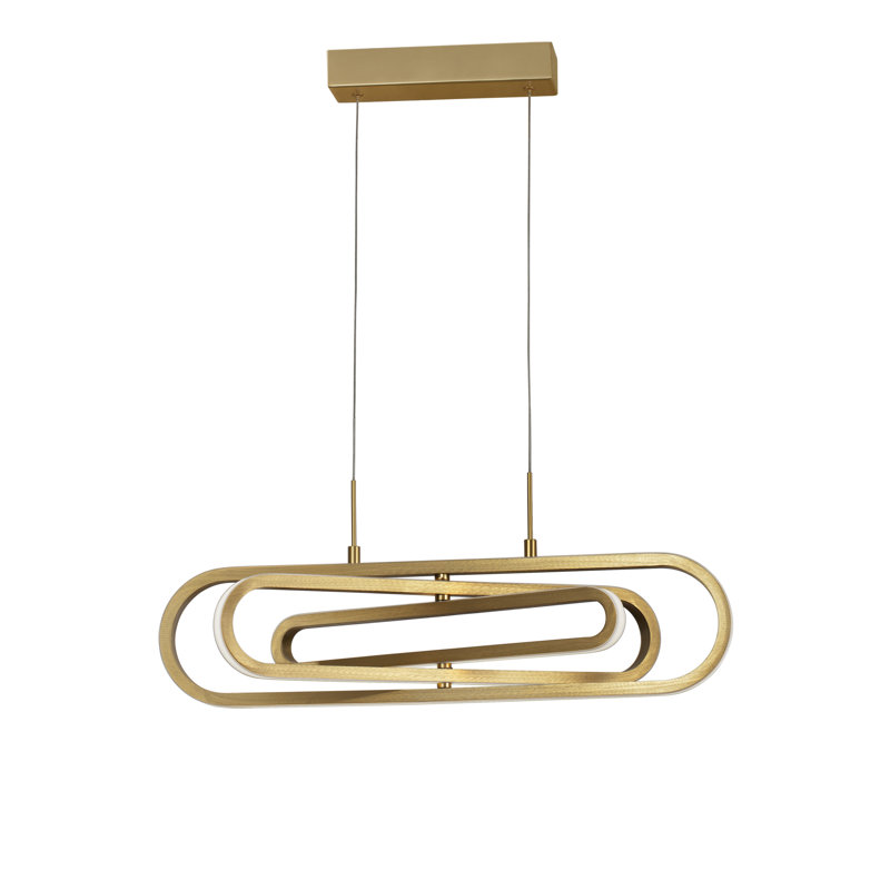 3 - Light LED Geometric Pendant, Gold