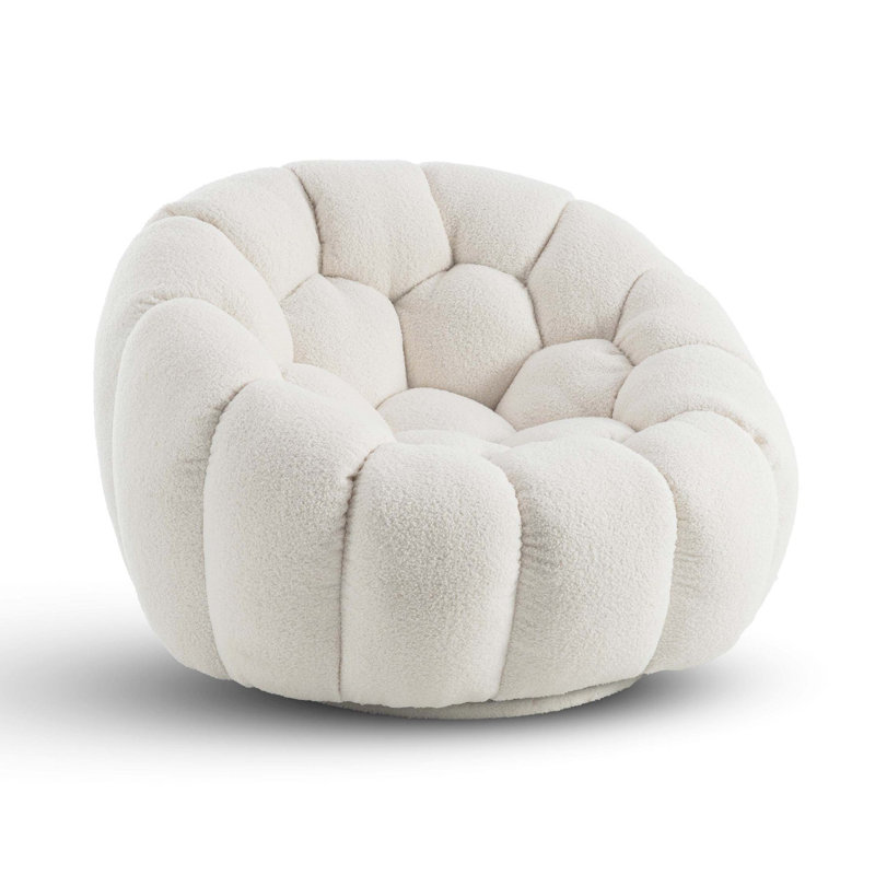 Atrani Candiece Compact Tufted Papasan Chair, White