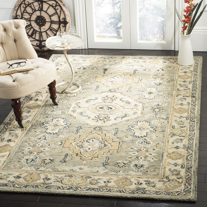 Vahakn Hand Tufted Wool Oriental Rug, Rectangle 8' x 10'