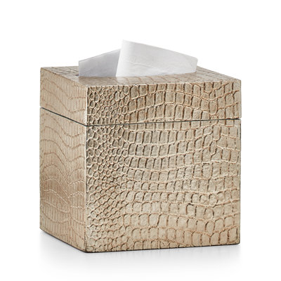 Housse pour boîte à mouchoirs en crocodile